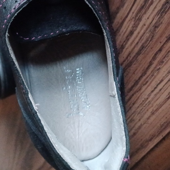 Jambu Black Leather Lace-Up San Fran Encore Oxford Heels Size 7, Pink Trim - Picture 5 of 8